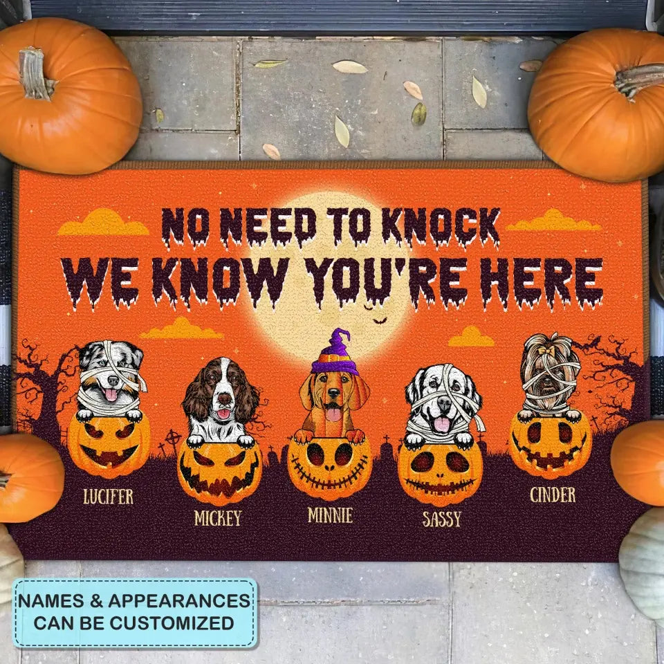 No Need To Knock - Personalized Custom Doormat - Halloween Gift For Dog Lover, Dog Mom, Dog Dad, Dog Owner