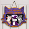 Please Don&#39;t Summon Demons In The Bathroom - Personalized Custom Door Sign - Halloween Gift For Cat Lover, Cat Dad, Cat Mom, Dog Lover, Dog Mom, Dog Dad
