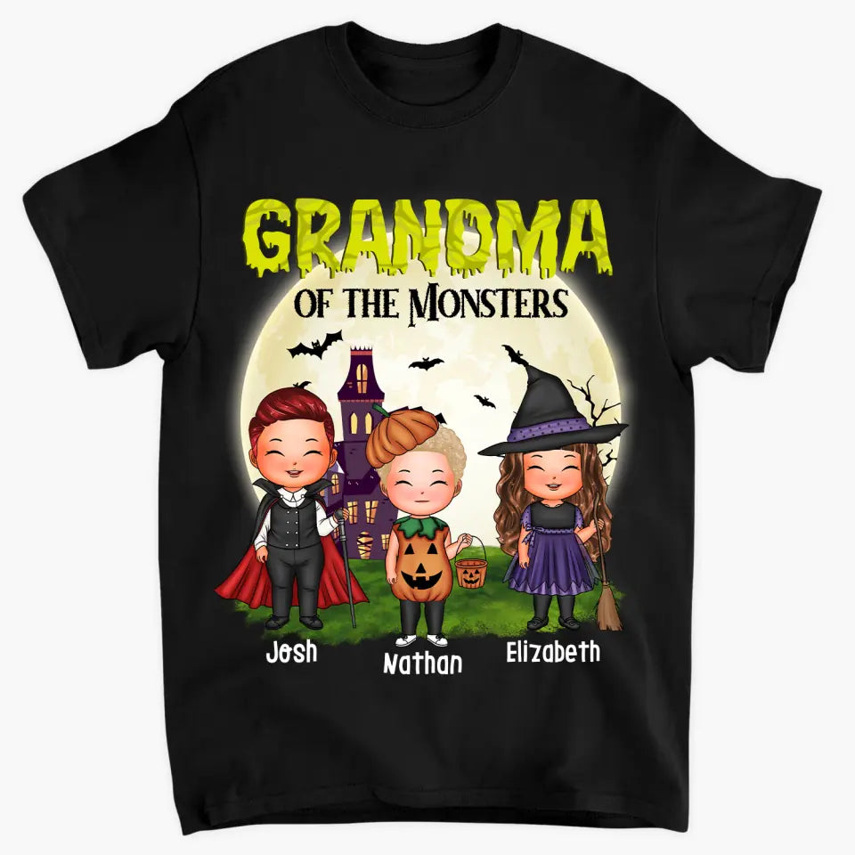 Grandma Of The Monsters - Personalized Custom T-shirt - Halloween Gift For Grandma