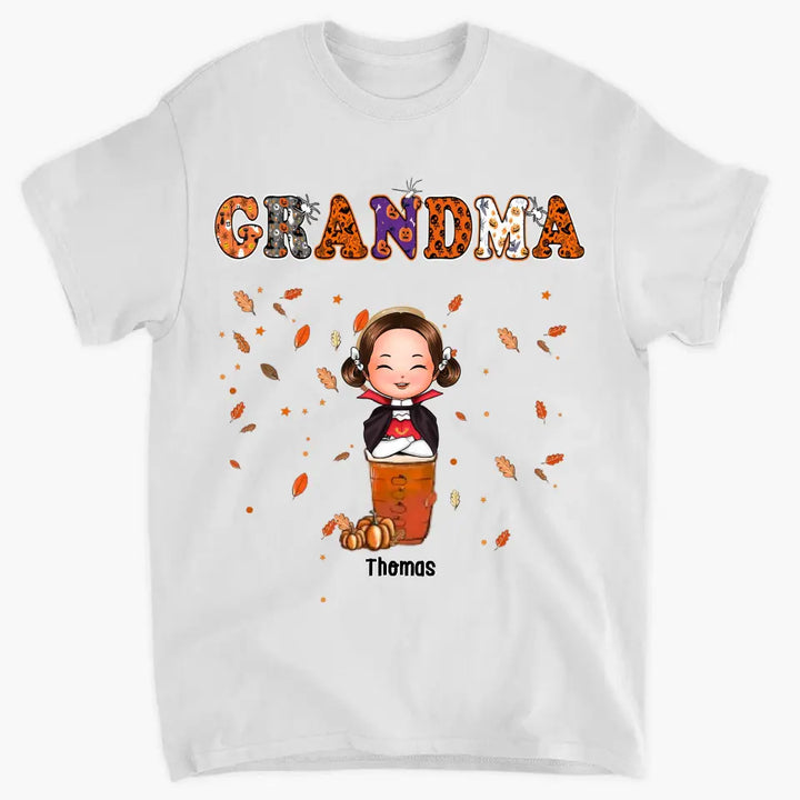 Nana Trick Or Treat Coffee - Personalized Custom T-shirt - Halloween Gift For Grandma, Mom