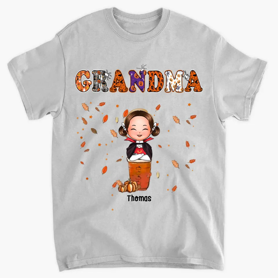 Nana Trick Or Treat Coffee - Personalized Custom T-shirt - Halloween Gift For Grandma, Mom