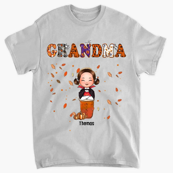 Nana Trick Or Treat Coffee - Personalized Custom T-shirt - Halloween Gift For Grandma, Mom