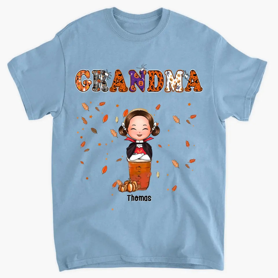 Nana Trick Or Treat Coffee - Personalized Custom T-shirt - Halloween Gift For Grandma, Mom