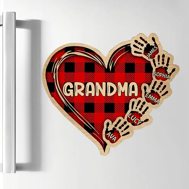 Grandma Christmas Hand Prints - Personalized Custom Decal - Christmas Gift For Grandma, Mother
