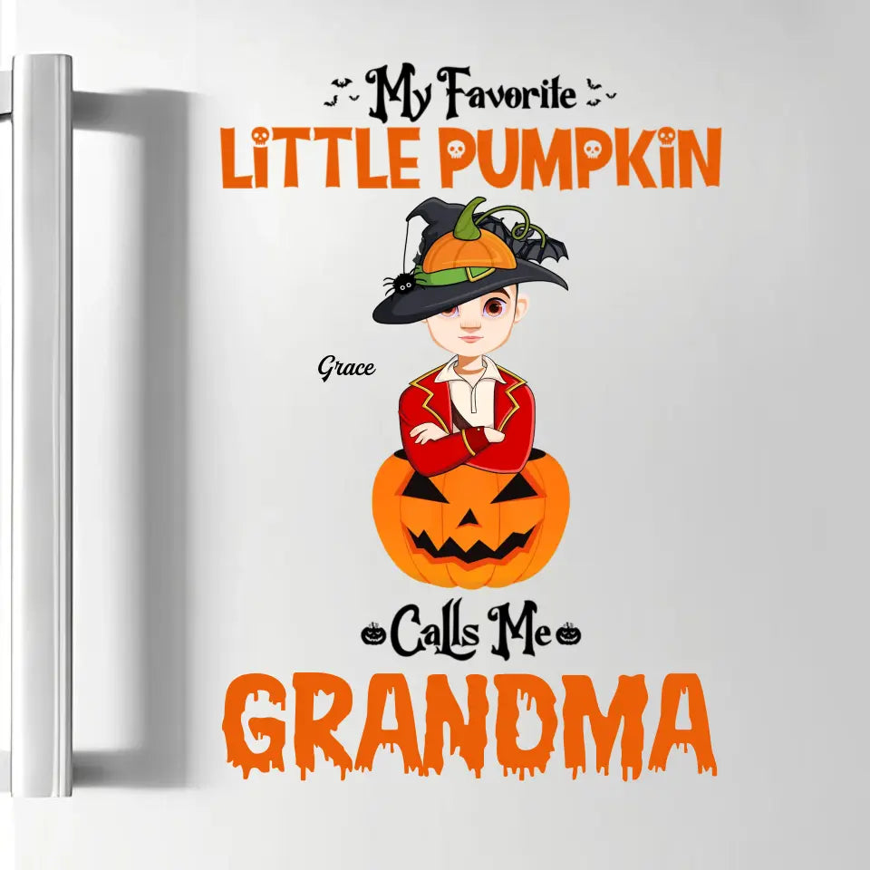 My Favorite Little Pumpkins Call Me Grandma - Personalized Custom Decal - Halloween Gift For Grandma, Mother