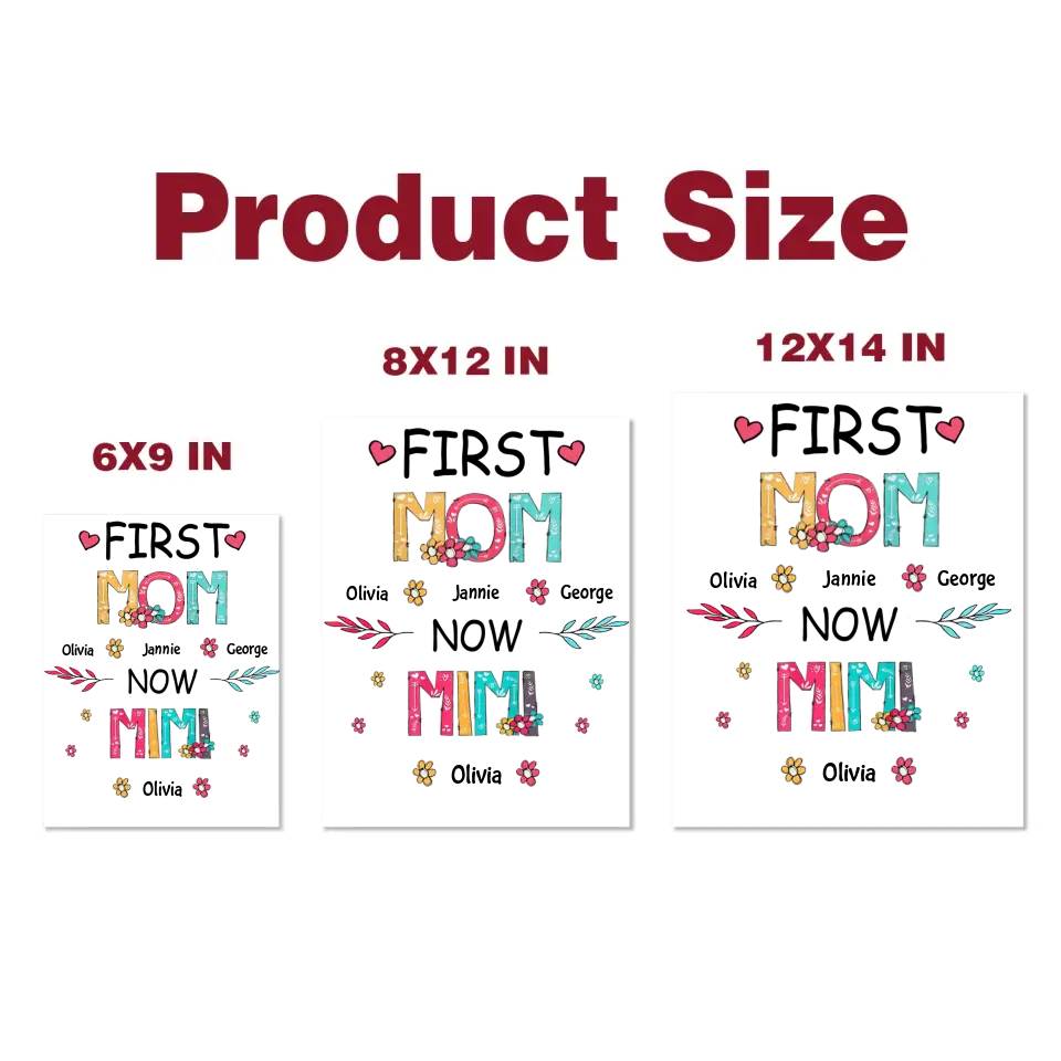 First Mom Now Nana - Personalized Custom Decal - Mother's Day, Birthday Gift For Grandma, Mother