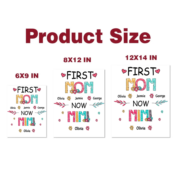 First Mom Now Nana - Personalized Custom Decal - Mother's Day, Birthday Gift For Grandma, Mother