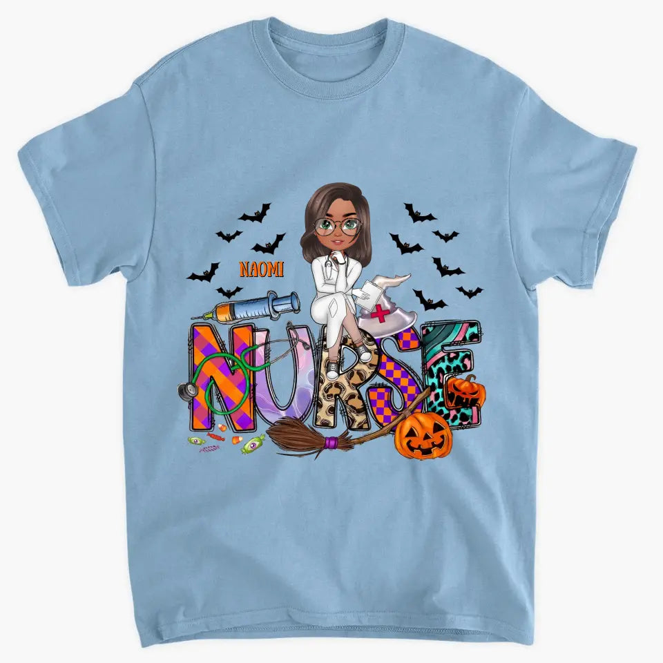 Halloween Nurse V2 - Personalized Custom T-shirt - Halloween, Nurse's Day, Appreciation Gift For Nurse