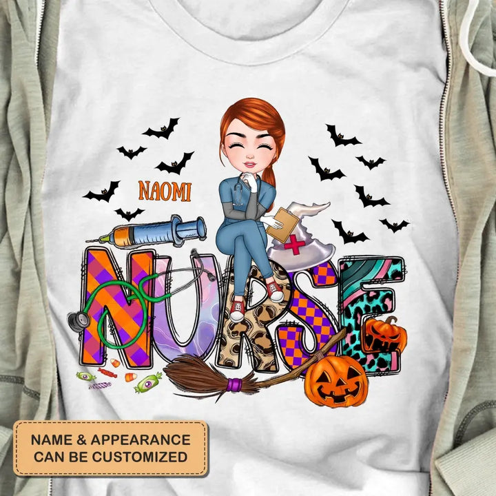 Halloween Nurse V2 - Personalized Custom T-shirt - Halloween, Nurse's Day, Appreciation Gift For Nurse