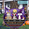 Beware Of Little Meownsters - Personalized Custom Door Sign - Halloween Gift For Cat Lover, Cat Mom, Cat Dad