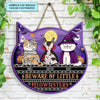 Beware Of Little Meownsters - Personalized Custom Door Sign - Halloween Gift For Cat Lover, Cat Mom, Cat Dad