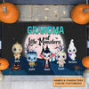 Grandma Of Little Monsters - Personalized Custom Doormat - Halloween Gift For Grandma, Mom