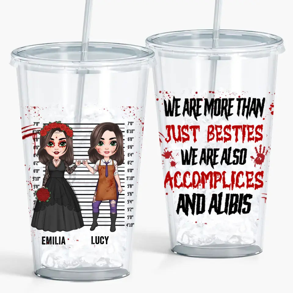 Halloween We Are More Than Just Besties - Personalized Custom Acrylic Tumbler - Halloween Gift For Friends, Besties