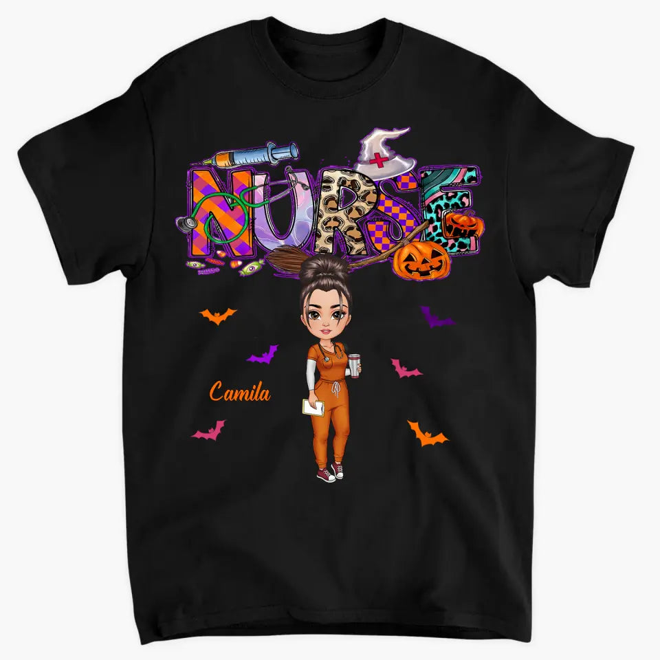 Nurse Spooky Season - Personalized Custom T-shirt - Halloween, Nurse's Day, Appreciation Gift For Nurse