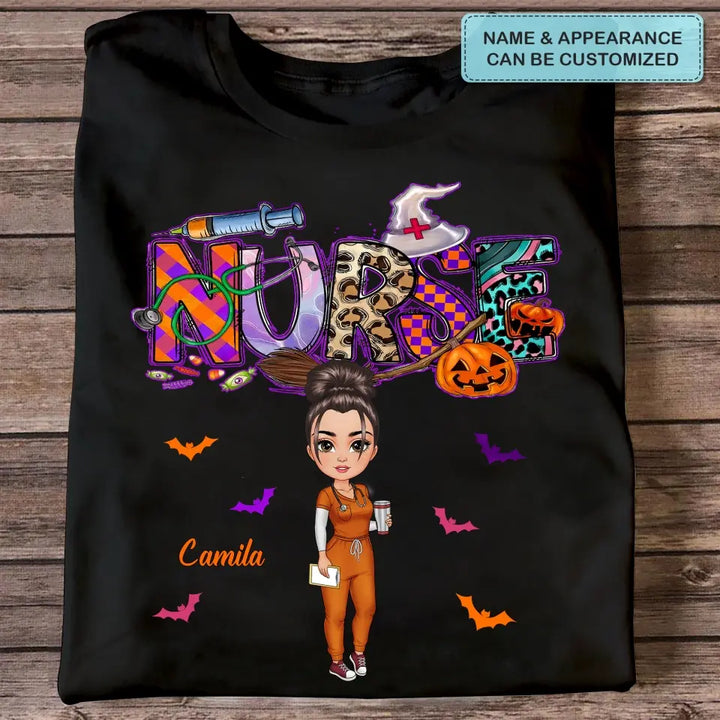 Nurse Spooky Season - Personalized Custom T-shirt - Halloween, Nurse's Day, Appreciation Gift For Nurse