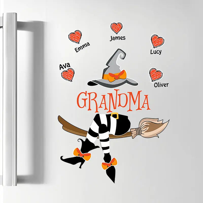 Grandma Witch - Personalized Custom Decal - Halloween Gift For Grandma, Mother