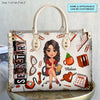 Secretary Life - Personalized Custom Leather Bag - Gift For Secretary, School Secretary, Office Woman