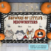 Beware Of Little Meownster - Personalized Custom Doormat - Halloween Gift For Cat Lover, Cat Mom, Cat Dad, Cat Owner