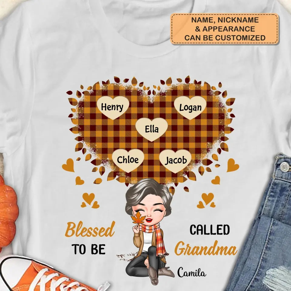 Blessed To Be Called Grandma - Personalized Custom T-shirt - Halloween Gift For Grandma, Mom