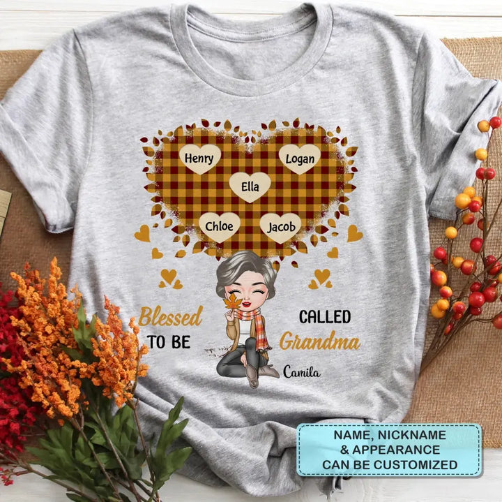 Blessed To Be Called Grandma - Personalized Custom T-shirt - Halloween Gift For Grandma, Mom