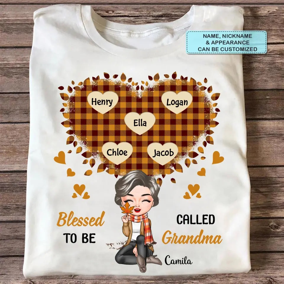 Blessed To Be Called Grandma - Personalized Custom T-shirt - Halloween Gift For Grandma, Mom