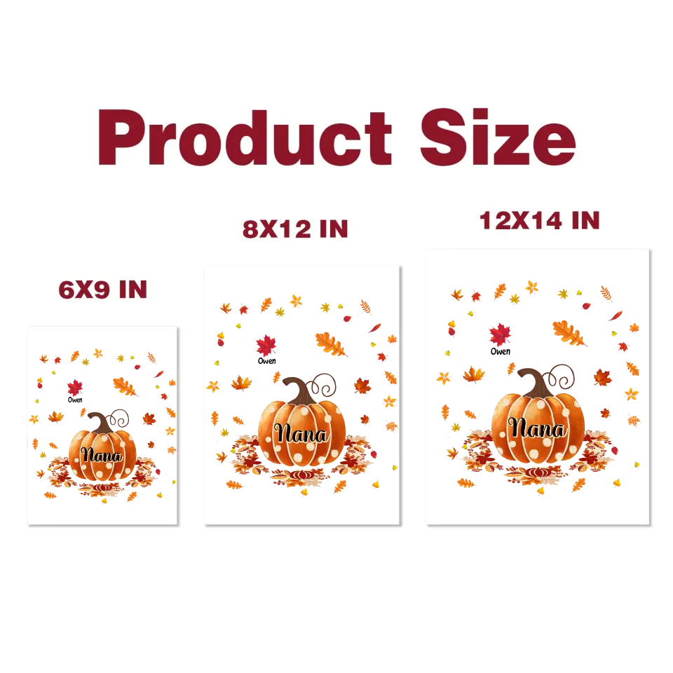 Grandma Mom Autumn Leaves - Personalized Custom Decal - Fall Gift For Grandma, Mother