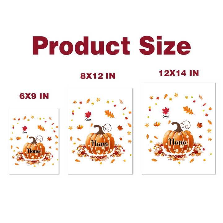 Grandma Mom Autumn Leaves - Personalized Custom Decal - Fall Gift For Grandma, Mother