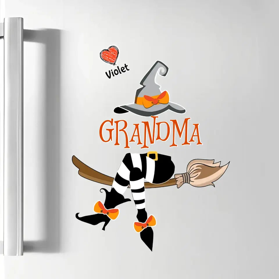 Grandma Witch - Personalized Custom Decal - Halloween Gift For Grandma, Mother