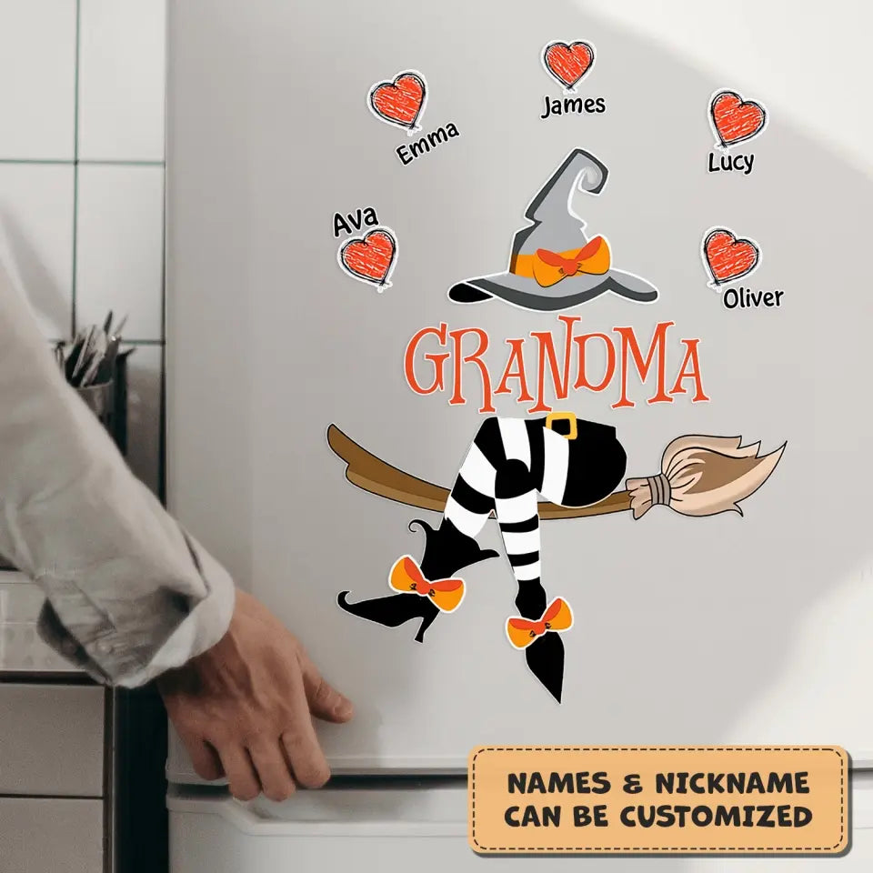 Grandma Witch - Personalized Custom Decal - Halloween Gift For Grandma, Mother