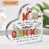 First Mom Now Grandma Christmas - Personalized Custom Heart-shaped Acrylic Plaque - Christmas Gift For Grandma, Mom