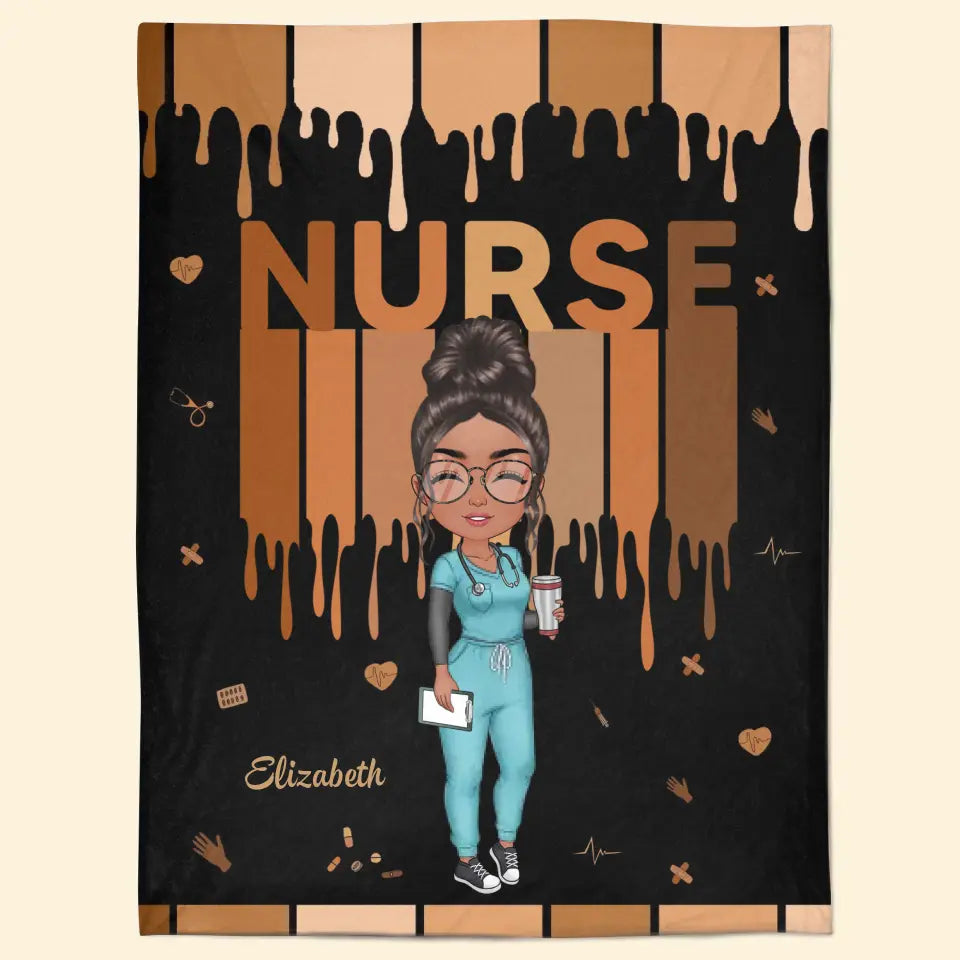 Love Nurse Life - Personalized Custom Blanket - Nurse's Day, Appreciation Gift For Nurse