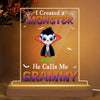 I Created Monsters - Personalized Custom 3D LED Light Wooden Base - Halloween Gift For Grandma, Mom