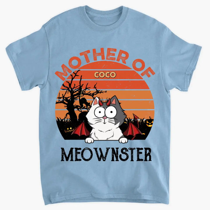 Mother Of Meownster - Personalized Custom T-shirt - Halloween Gift For Cat Lover, Cat Dad, Cat Mom