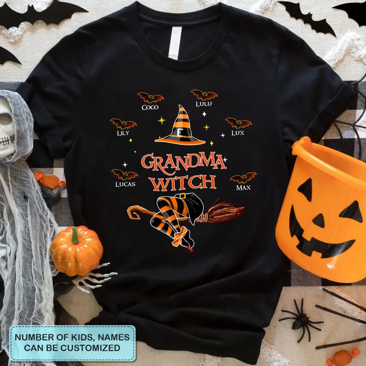 Nana Witch - Personalized Custom T-shirt - Halloween, Mother's Day Gift For Grandma, Mom, Family Members