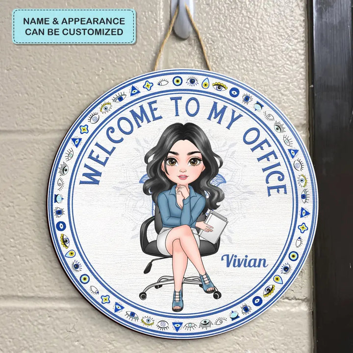 Welcome To My Office - Personalized Custom Door Sign - Home Decor Gift For Office Staff, Colleague