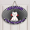 Dog Cat Halloween - Personalized Custom Door Sign - Halloween Gift For Pet Mom, Pet Dad, Pet Lover, Pet Parents
