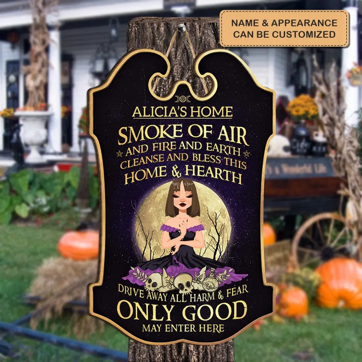 Sky Above Earth Below - Personalized Custom Door Sign - Halloween Gift For Witch