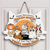 Happy Hallomeow - Personalized Custom Door Sign - Halloween Gift For Cat Mom, Cat Dad, Cat Lover, Cat Owner