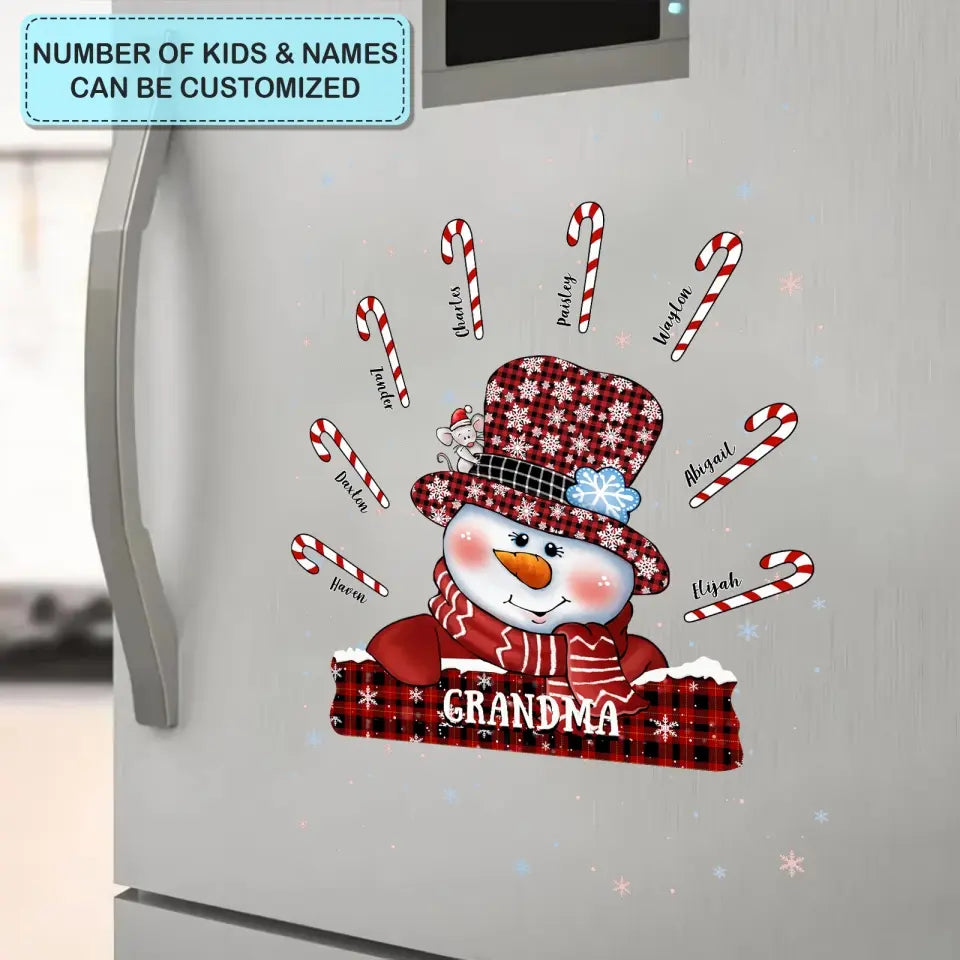 Grandma Snowman Christmas - Personalized Custom Decal - Christmas Gift For Grandma