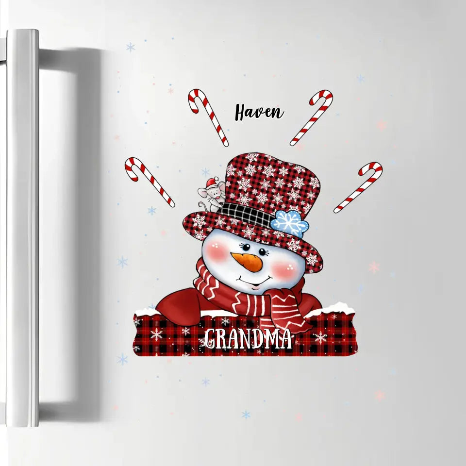 Grandma Snowman Christmas - Personalized Custom Decal - Christmas Gift For Grandma