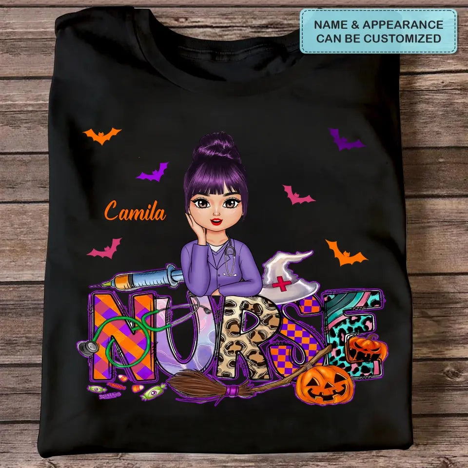 Nurse Spooky Season Witch - Personalized Custom T-shirt - Halloween, Nurse's Day, Appreciation Gift For Nurse