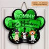 Mommy Of Little Monsters - Personalized Custom Door Sign - Halloween Gift For Cat Lover, Cat Dad, Cat Mom, Dog Lover, Dog Mom, Dog Dad, Pet Lover, Pet Parents