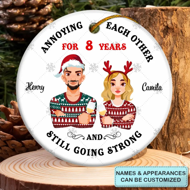 Annoying Each Other - Personalized Custom Ceramic Ornament - Christmas Gift For Couple, Wife, Husband