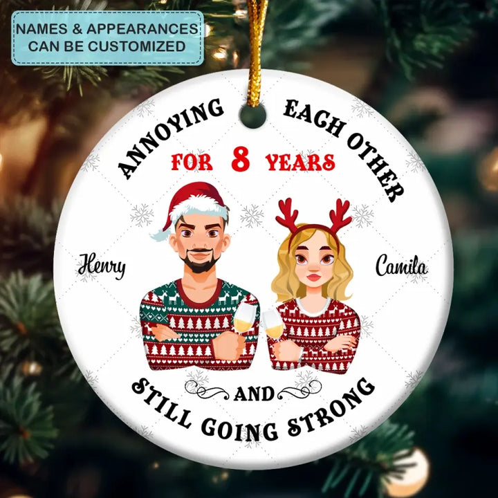 Annoying Each Other - Personalized Custom Ceramic Ornament - Christmas Gift For Couple, Wife, Husband