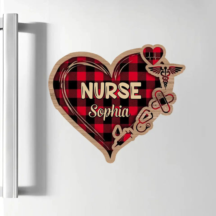 Nurse Work Of Heart - Personalized Custom Decal - Christmas, Nurse's Day, Appreciation Gift For Nurse