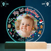 My 1st Christmas Custom Photo - Personalized Custom 3D LED Light Wooden Base - Christmas Gift For Baby