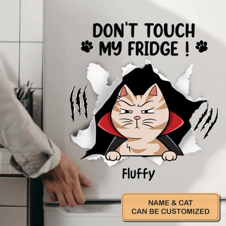 Don't Touch My Fridge Halloween - Personalized Custom Decal - Halloween Gift For Cat Mom, Cat Dad, Cat Lover, Cat Owner