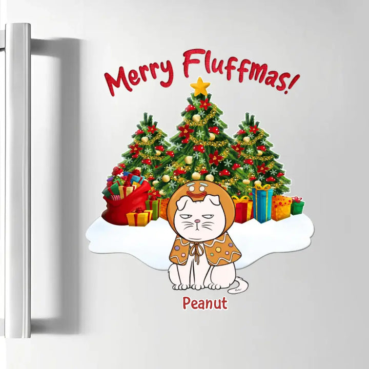 Merry Fluffmas - Personalized Custom Decal - Christmas Gift For Cat Mom, Cat Dad, Cat Lover, Cat Owner