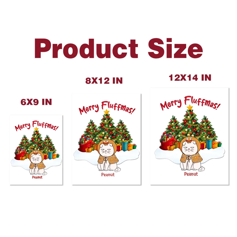 Merry Fluffmas - Personalized Custom Decal - Christmas Gift For Cat Mom, Cat Dad, Cat Lover, Cat Owner