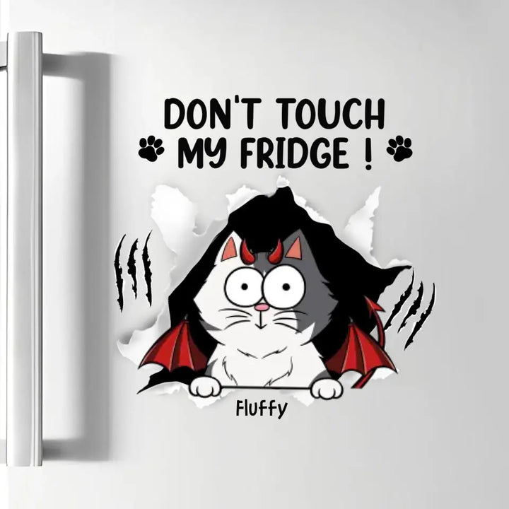 Don't Touch My Fridge Halloween - Personalized Custom Decal - Halloween Gift For Cat Mom, Cat Dad, Cat Lover, Cat Owner